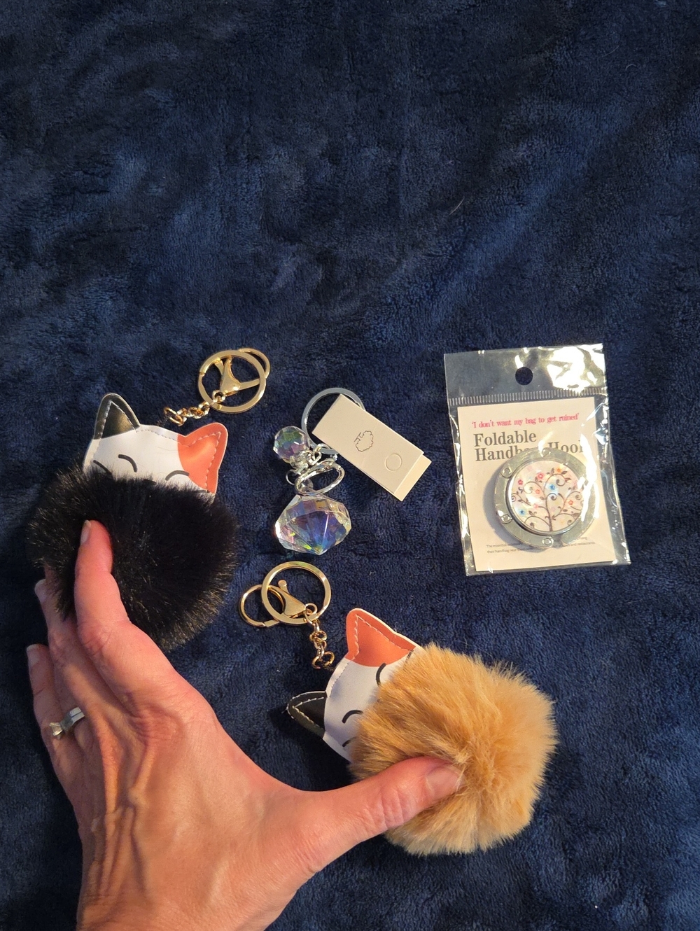 Cute Pom-Pom Keychain Charm - bundle key charm handbag holder